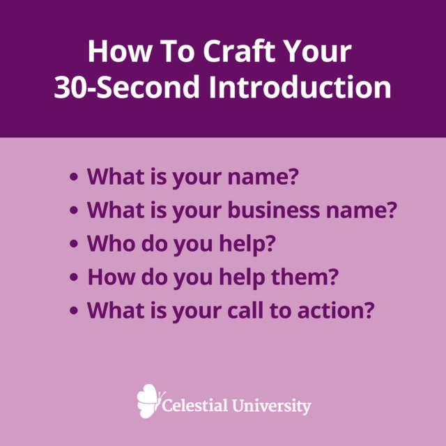 How To Craft Your 30-Second Introduction by Jill Celeste