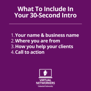 What to include in your 30-second intros